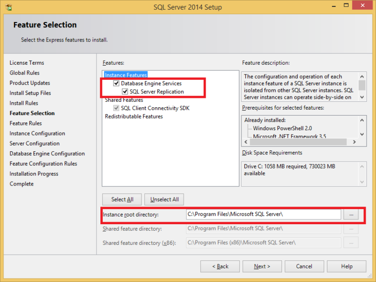 Microsoft SQL Server 2014 Express - Installation - Pomoc statlook