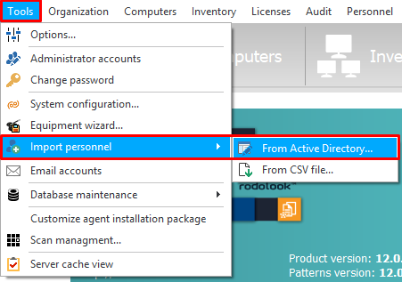 Active Directory import